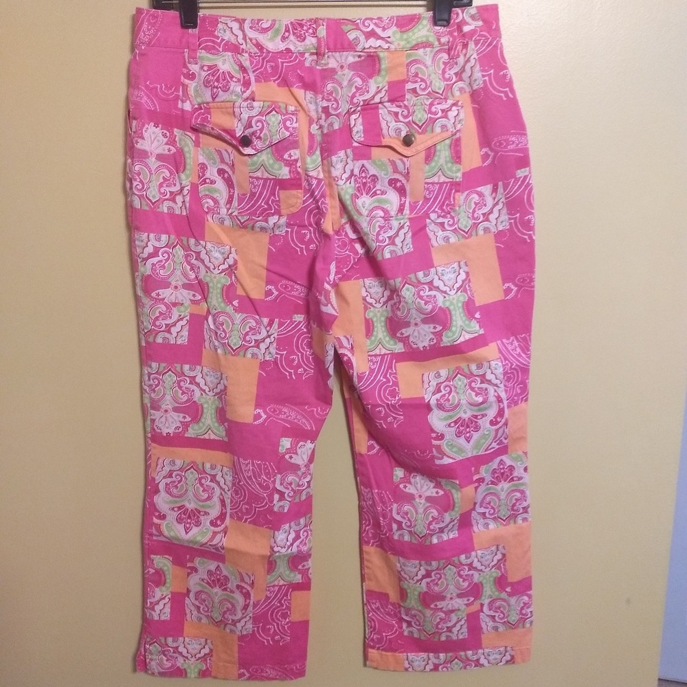Hawaiian Tropic vintage crop Capri hi rise pants sz 10 *B8